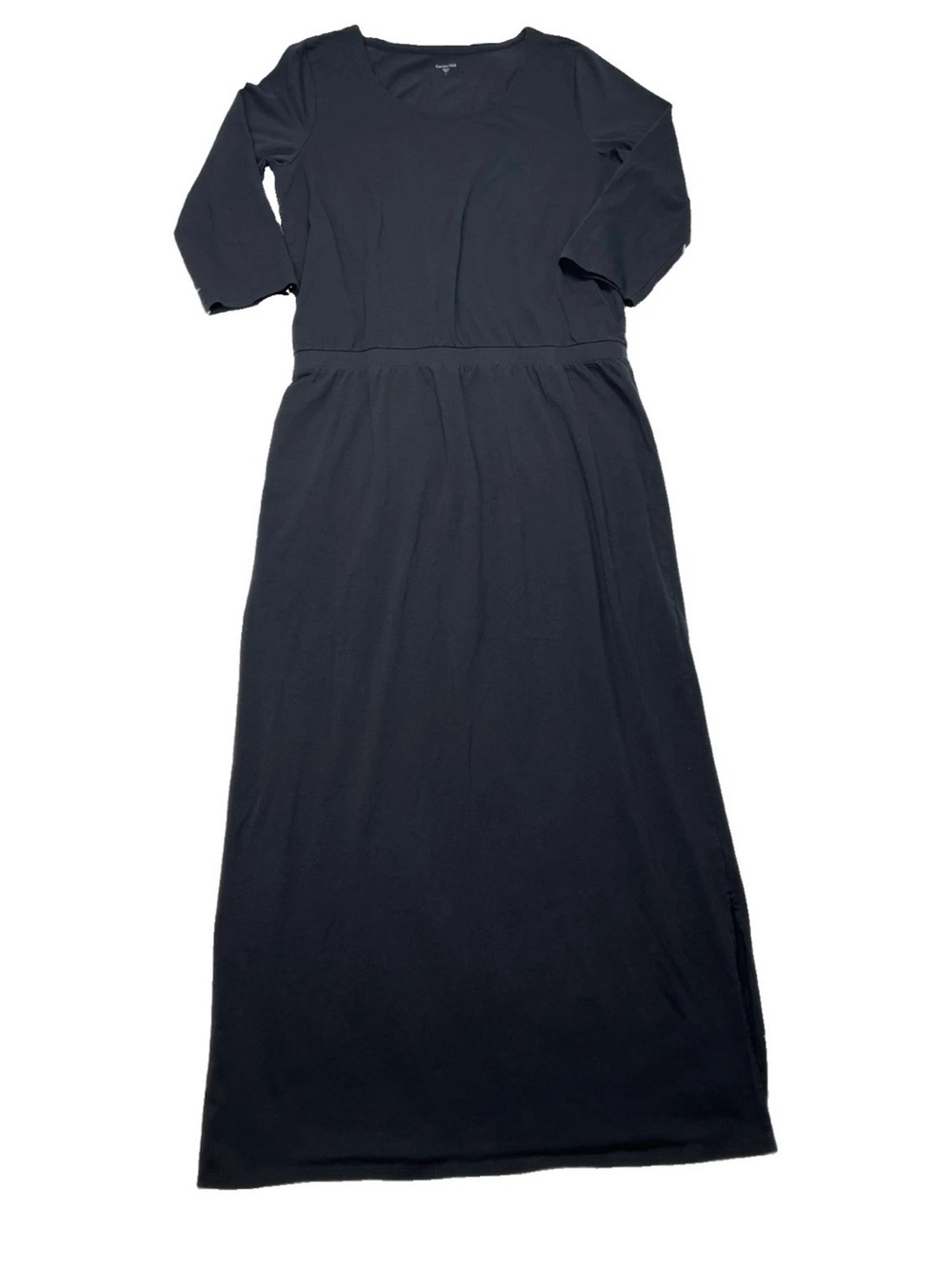 Garnet Hill Women’s Size L Large Long Black Maxi Dress Quiet Luxury Organic Pima